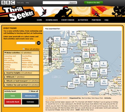 BBC Thrillseeker Map BBC Thrillseeker Map