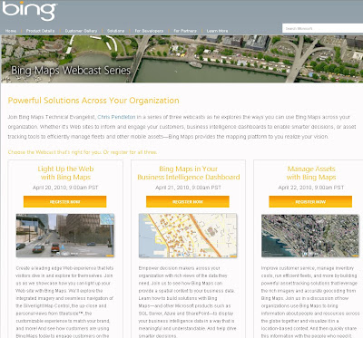 Bing Maps Webcasts April 2010 Bing Maps Webcasts April 2010