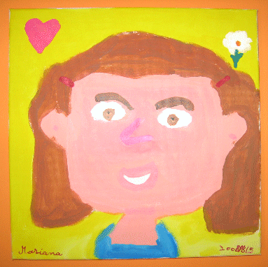 Pintura: auto-retrato da Mariana