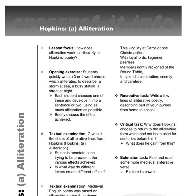 alliteration worksheet
