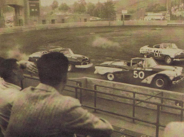 Stock Car Racing at the Rubber Bowl, Akron, Ohio, late 1950s