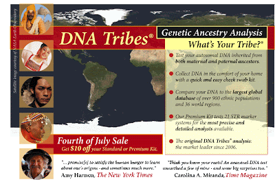 DNA Tribes Personal Genetic Analysis This is a non paid public service advertisement.