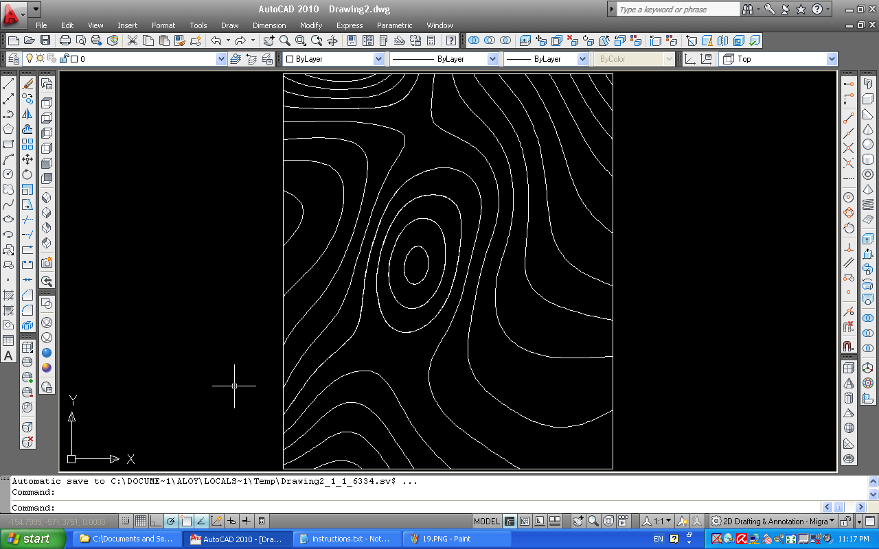 Contour Line Drawing In Autocad : Mcl civil eng g how to interpolate a contour map the