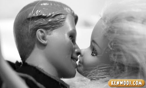 black and white emo love photography. ken barbie kiss emo