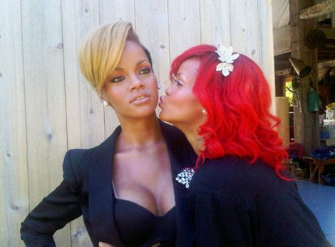 rihanna red hair long. rihanna hair red long.