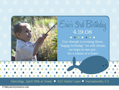 whale fish photo birthday invitation