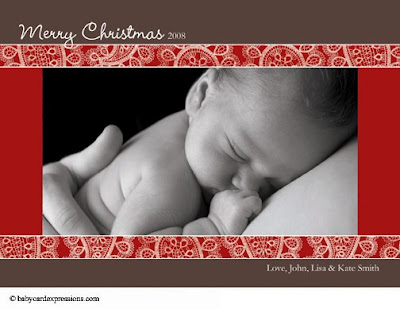 Holiday Christmas Baby Birth Announcement