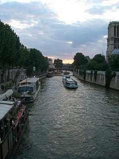 sunsetting on river seine