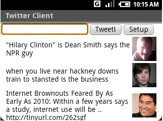 TwitterClient T Mobile G1 Android Twitter client BlogPandit