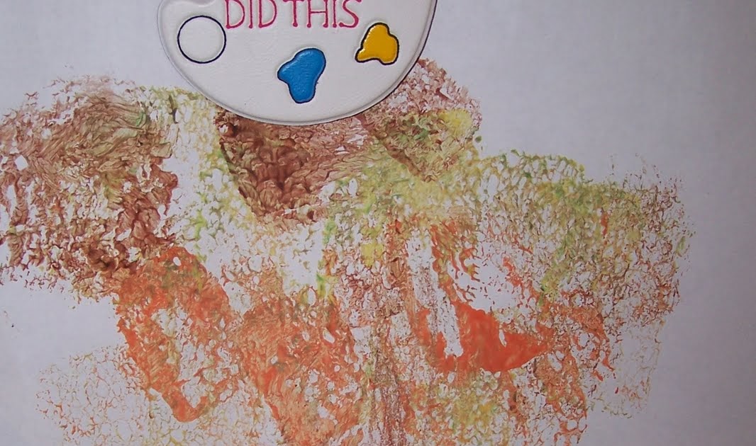 Children's Learning Activities Sponge Painting Leaf Picture