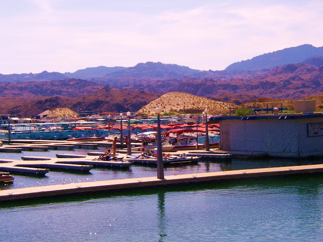 BOAT SLIPS AT KATHERINE'S LANDING.