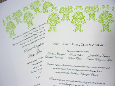 Rachel recently came to us in love with our damask wedding invitation 