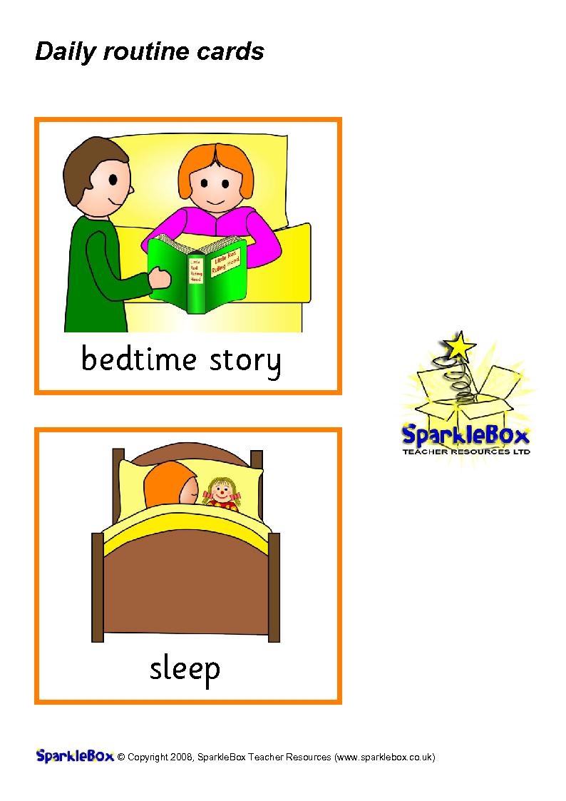 ENGLISH IS FUN: DAILY ROUTINE FLASHCARDS GIRL 1