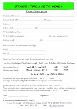 FORMULAIRE D'INSCRIPTION