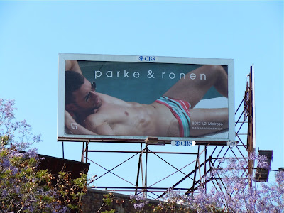Parke Ronen men's swimwear model billboard