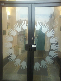 The front doors of UMB - artwork by Richard Long The front doors of UMB - artwork by Richard Long