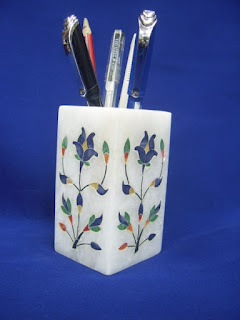 Marble Inlay Art Pen Holder