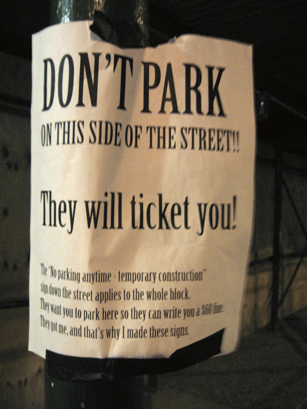 Dont Park Sign