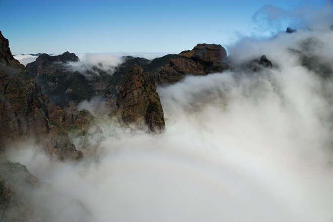 En el Pico de Areeiro: 1818m