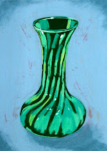 Green glass vase