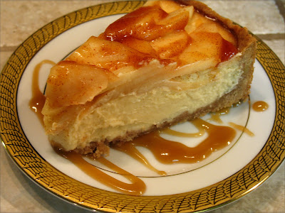  sauce on plate as a garnish when serving Apple Cinnamon Cheesecake.