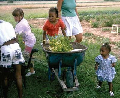 NAMC montessori students community service volunteering compassion wheelbarrow