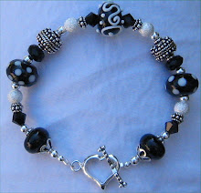 Black and White Lampwork with Silver Stardust
