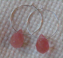 Cherry Quartz Hoops