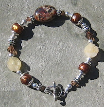 Faceted Pearls, Jade Flowers and Poppy Jasper Focal