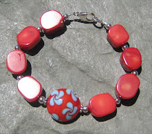 Red Coral with Lampwork Focal
