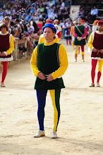 Taking part in the historical parade in the Siena August 2008 Palio