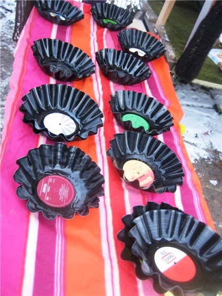 Vinilos transformados en fruteros