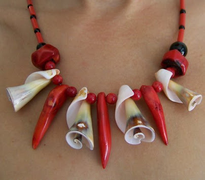 (Item # A15) Shell Coral Necklace $75