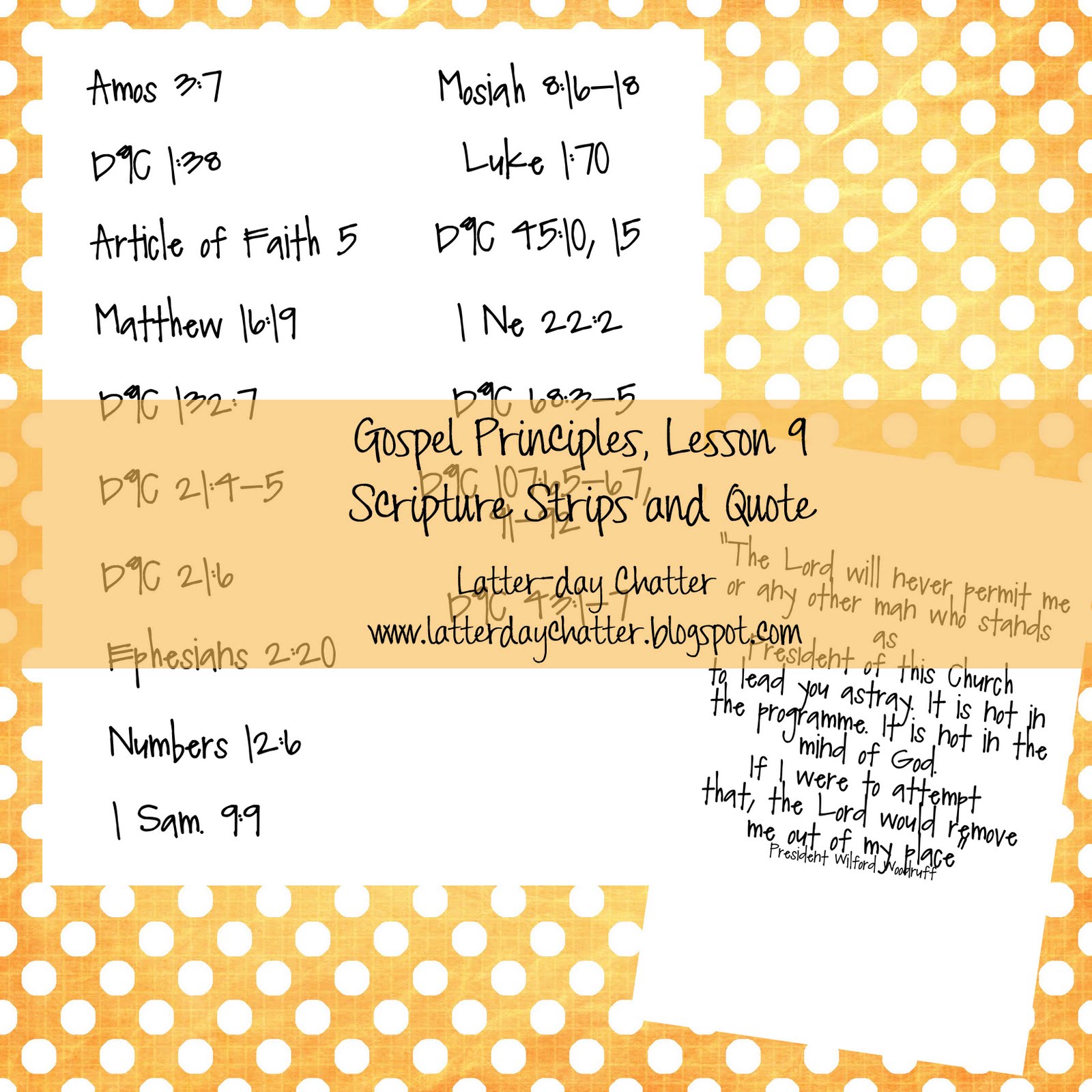 Latterday Chatter Gospel Principles Prophets of God