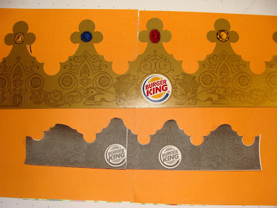 Burger king cardboard crown for couture style children.