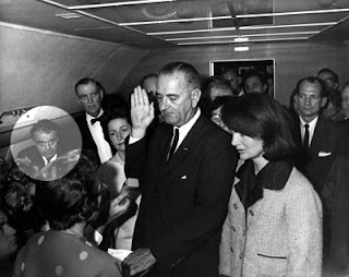 valenti watches as lbj is sworn in after the coup d'état