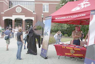 grim reaper visits with the marines at georgia college