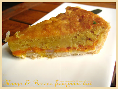 Mango banana frangipane tart