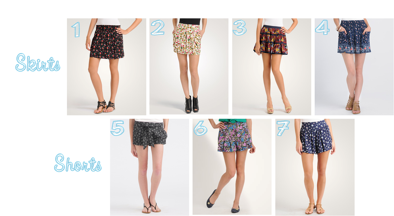Trendy Topic Floral Skirts and Shorts