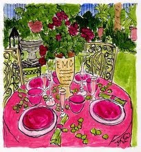 Fifi's Interpretation of the Fushia Tablescape