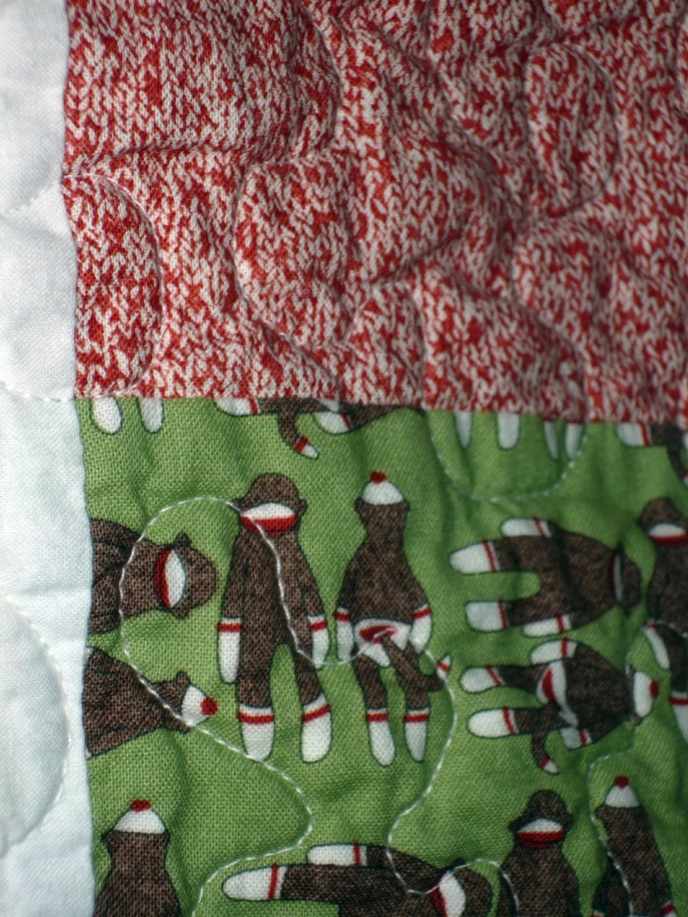 Greener Beginnings Sock Monkey Quilt