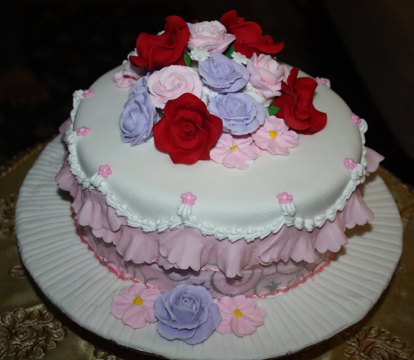 PinkRed and Purple Wedding Cake Zuraida