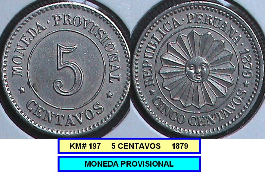 Video de la guerra del pacifico 5+centavos+provisional++1879