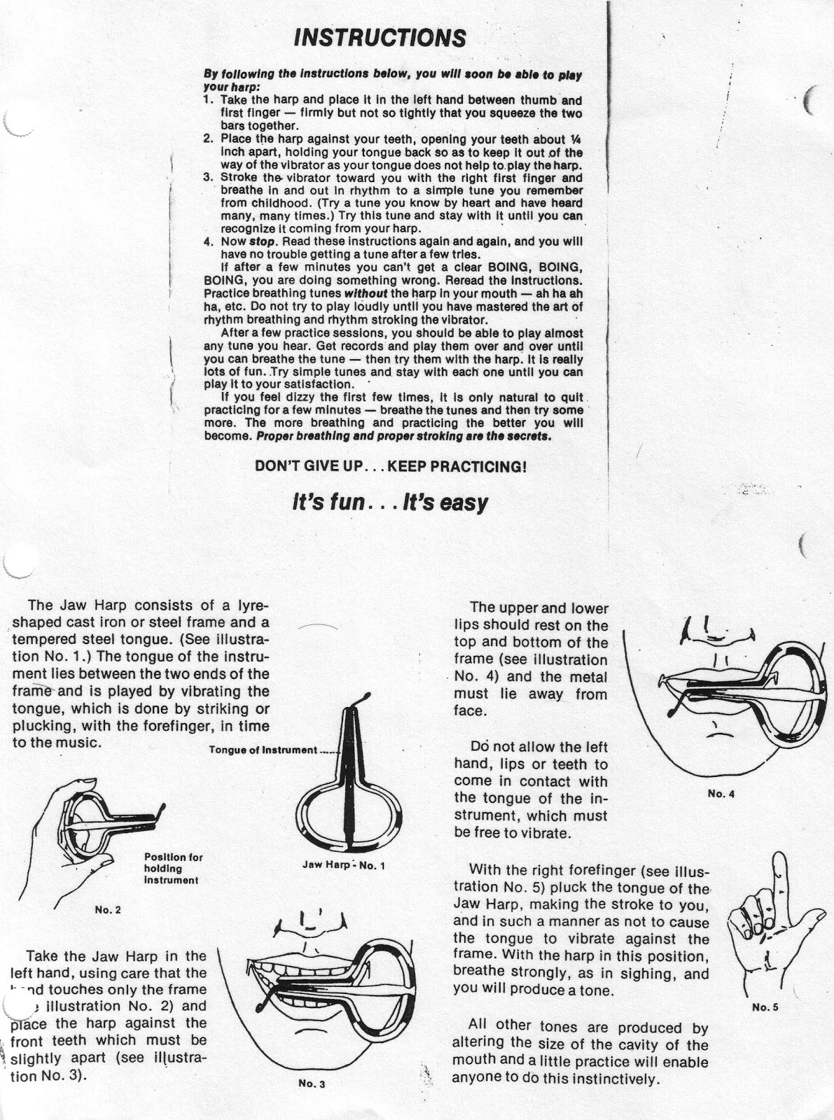 FOUND COMEDY SNOOPY JAW HARP INSTRUCTIONS