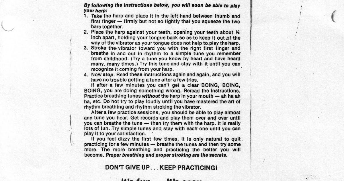 FOUND COMEDY SNOOPY JAW HARP INSTRUCTIONS