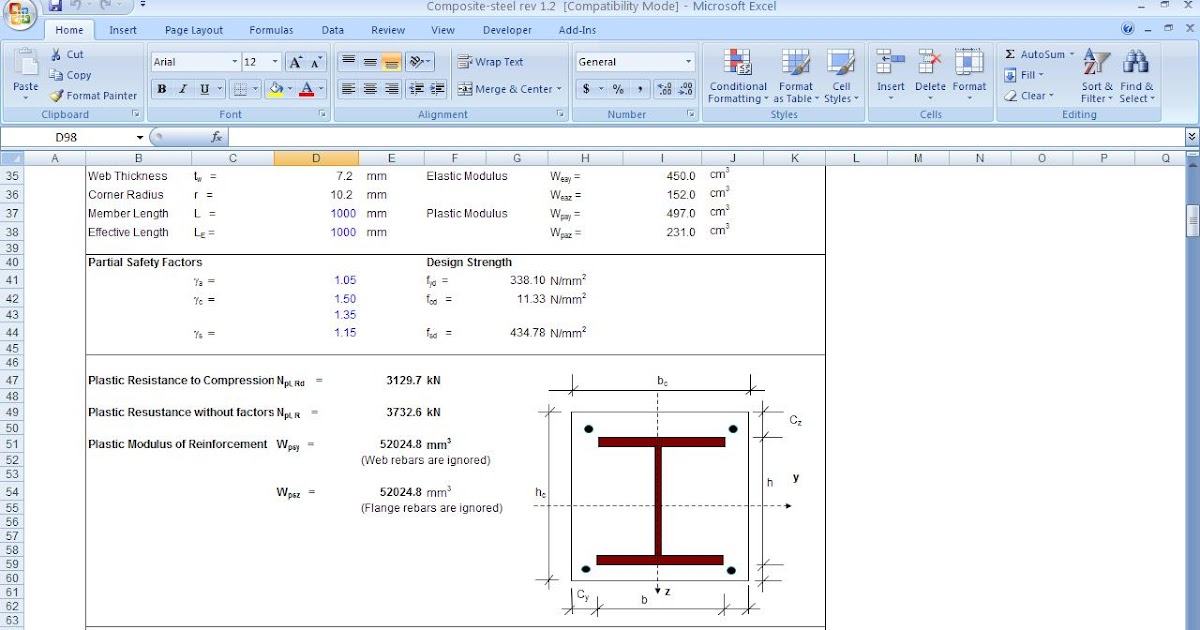 Structural Analysis & Design Composite Steel Column Design to EC4