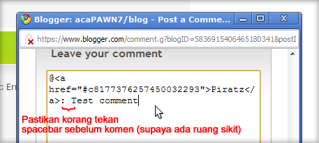 Popup Window untuk Comment Reply