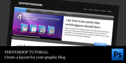 How to do a fancy layout for a graphic design blog Photoshop tutorial