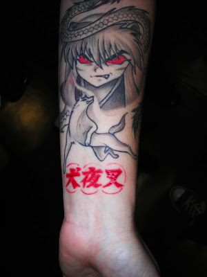 InuYasha Tattoo Picture in forearm