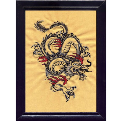 tattoo flash dragon. EmbroideredDragon Tattoo Flash